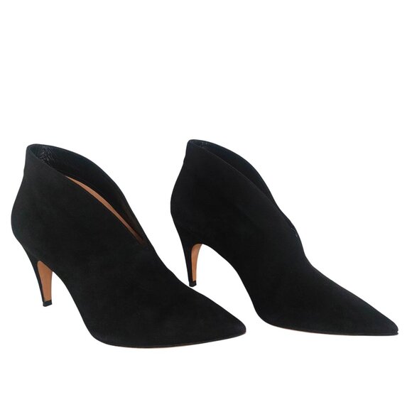 Derek Lam Black Suede Booties 8 Minimalist Chic 3.5 Heels Pointed Toe Dressy EUC - Picture 3 of 16